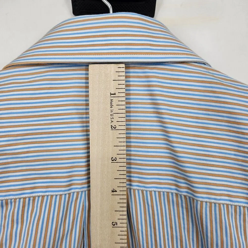 Peter Millar Shirt Mens Extra Large Striped Blue Button Up Long Sleeve Preppy XL